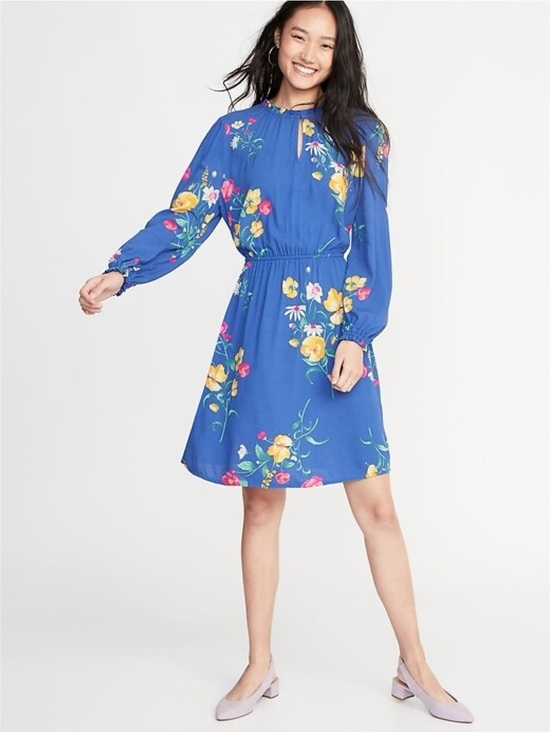 Old Navy Dresses & Skirts - NWT Old Navy Floral Waist Defined Ruffle Trim Dress XL